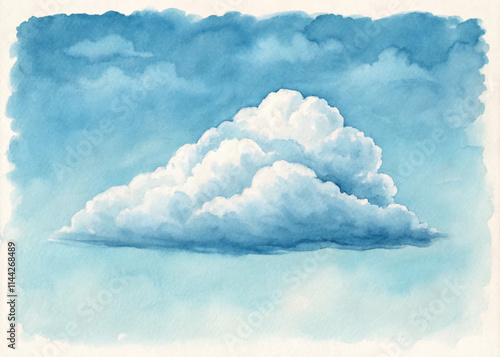 A soft, billowing cloud in a bright blue sky, creating a peaceful and inviting atmosphere.