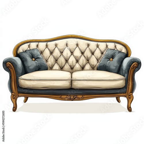 Design of sofa couch divan settee icon logo illustration isolated on white background