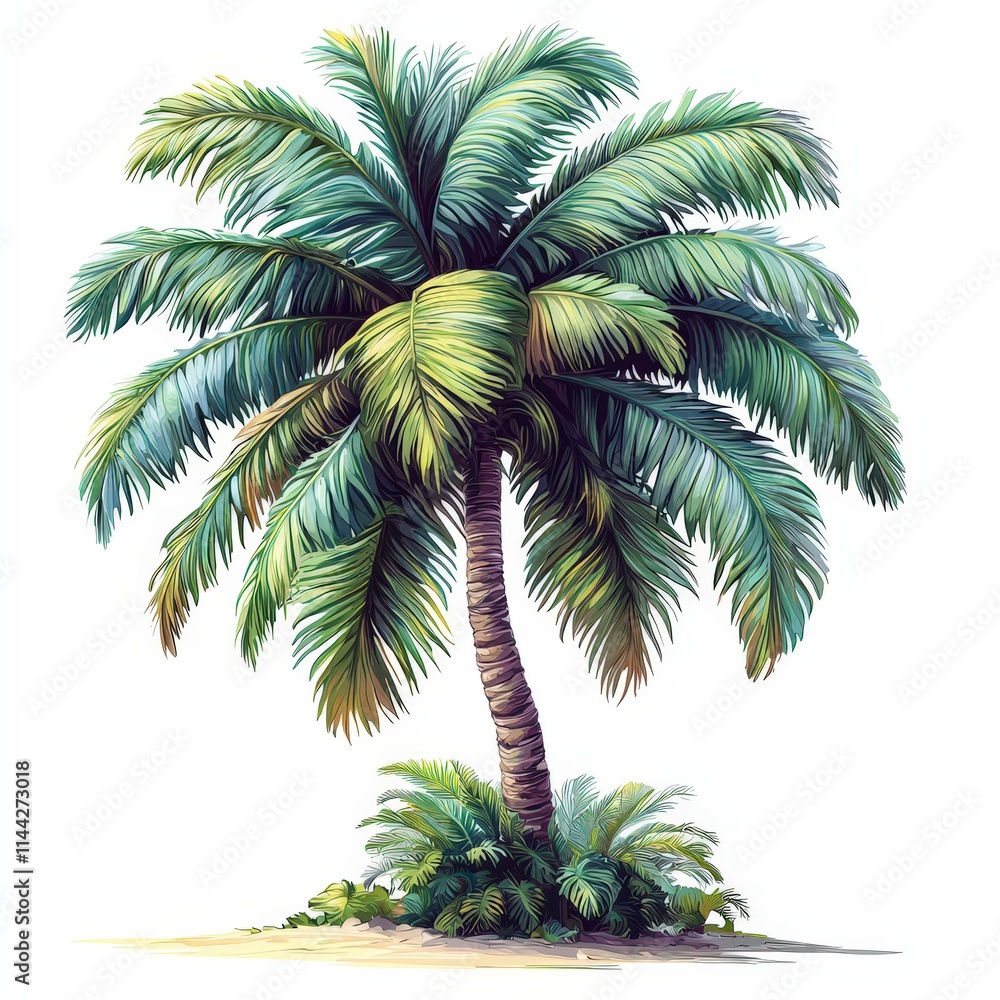 Fototapeta premium Design of coconut tree icon logo illustration isolated on white background