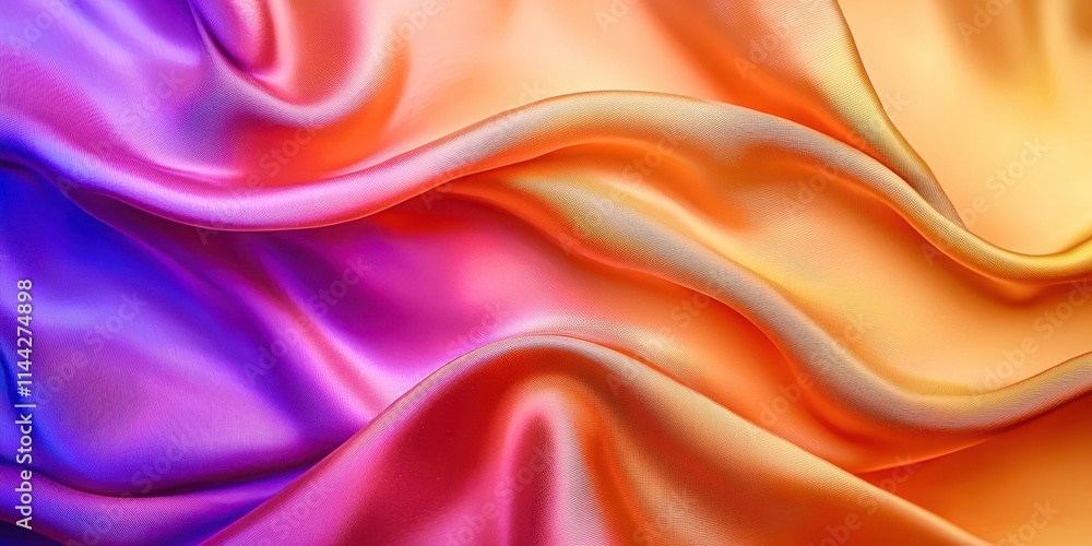 Obraz premium Colorful piece of fabric with a purple stripe