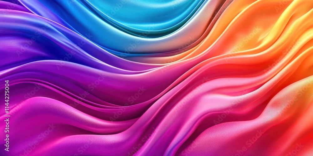 Colorful fabric with a wave pattern