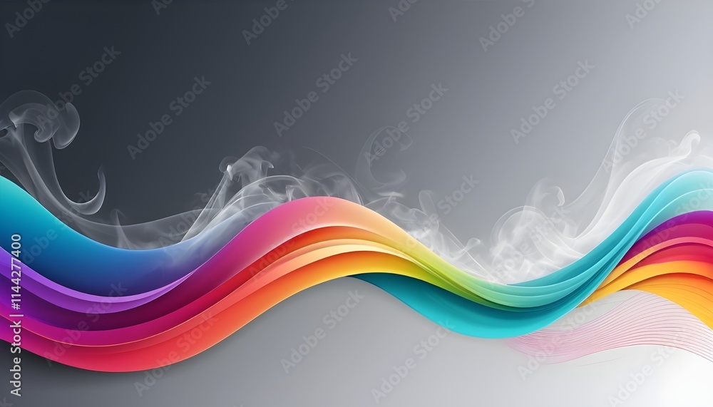 Fototapeta premium A colourful smokey waves wallpaper 