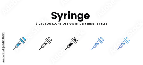 Syringe icons in different style vector stock illustration
