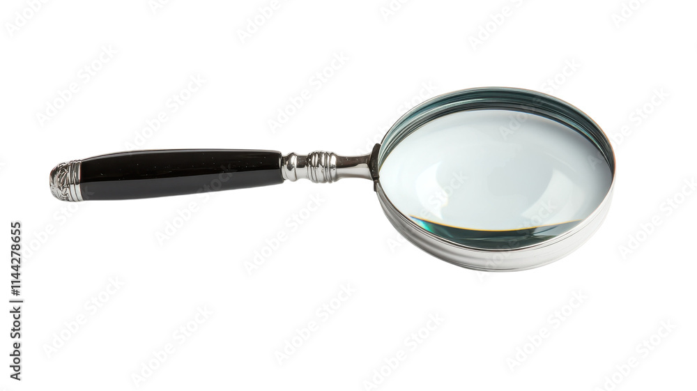 A Handheld Magnifying Glass Being Held in a Black Hand, Ideal for Close Examination of Small Objects or Texts in Educational and Scientific Settings. A Handheld Magnifying Glass Being Held in a Black Hand, Ideal for Close Examination of Small Objects or Texts in Educational and Scientific Settings.