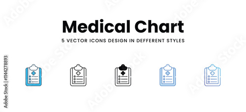 Medical Chart icons in different style vector stock illustration