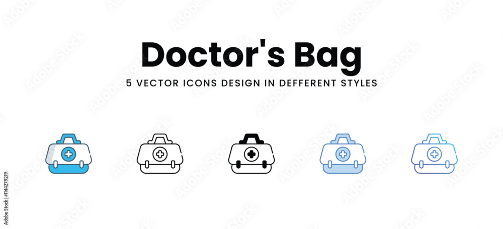 Doctor's Bag icons in different style vector stock illustration Doctor's Bag icons in different style vector stock illustration