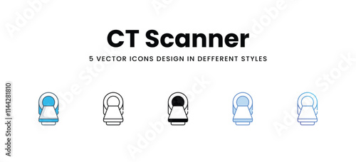 CT Scanner icons in different style vector stock illustration