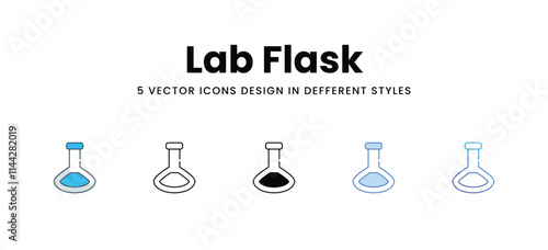Lab Flask icons in different style vector stock illustration