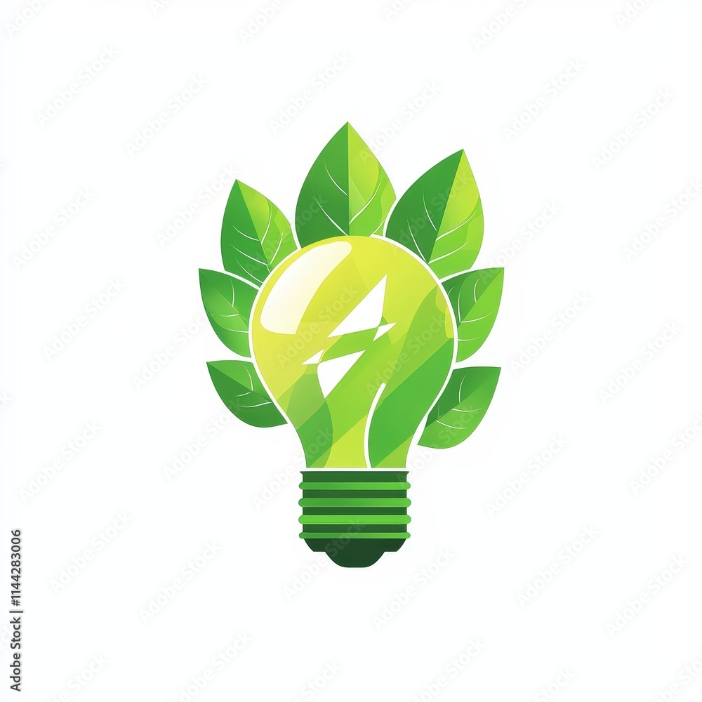 Design of green energy lamp icon logo illustration isolated on white background Design of green energy lamp icon logo illustration isolated on white background