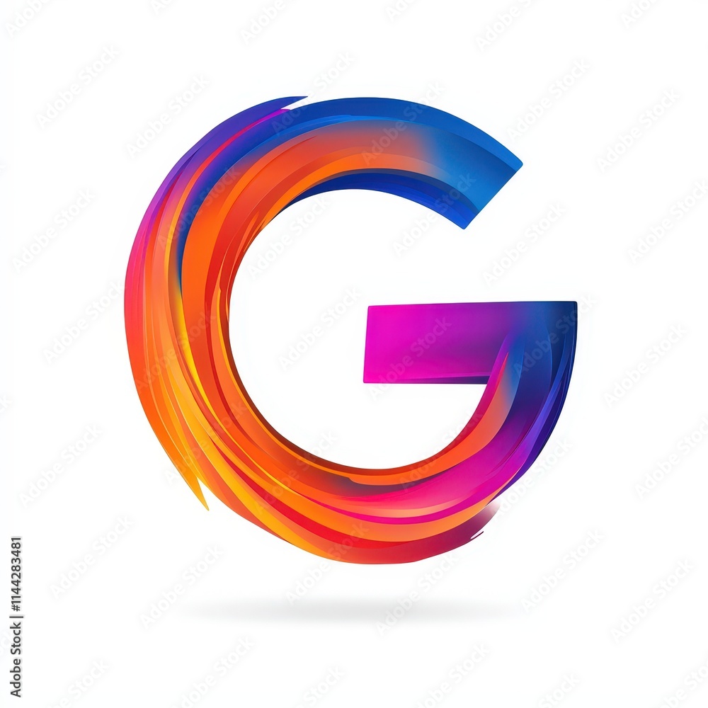 letter G with abstract motion lines icon logo illustration isolated on white background letter G with abstract motion lines icon logo illustration isolated on white background