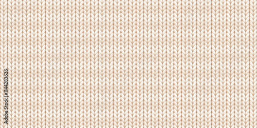 Seamless pattern of wool knitting, white striped sweater texture. Abstract background of knitwear cloth fabric, material of woven wool or cotton yarn for winter sweater or plaid, vector illustration