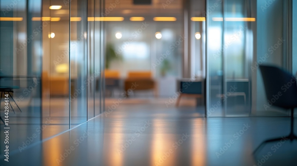 Modern office interior with blurred background showing workspace during daytime, office out of focus Modern office interior with blurred background showing workspace during daytime, office out of focus