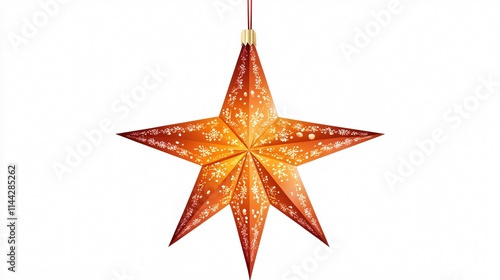 Christmas Star Hanging Decoration Vector Isolated Illustration