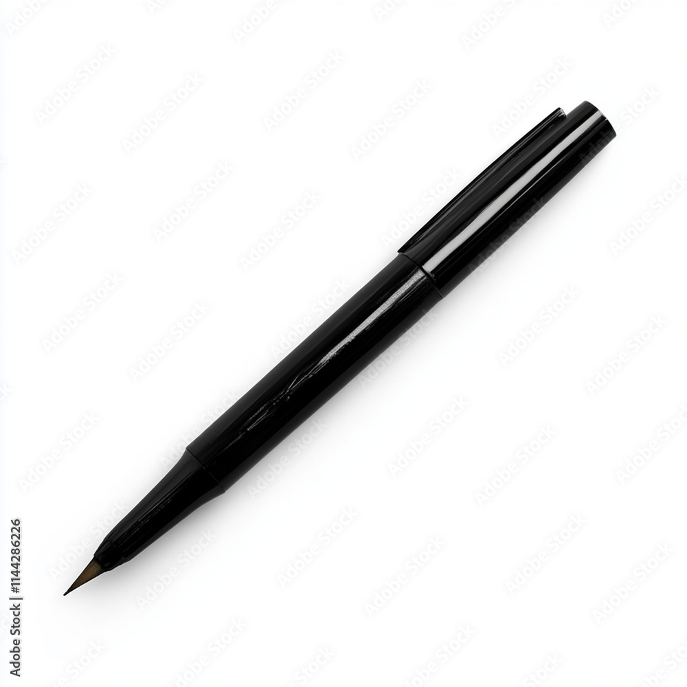 Black marker pen on white background, ideal for art and writing Black marker pen on white background, ideal for art and writing