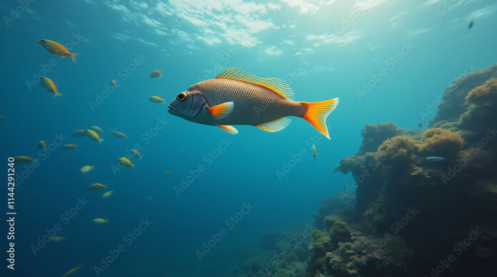 Fototapeta premium Fish swimming in the sea