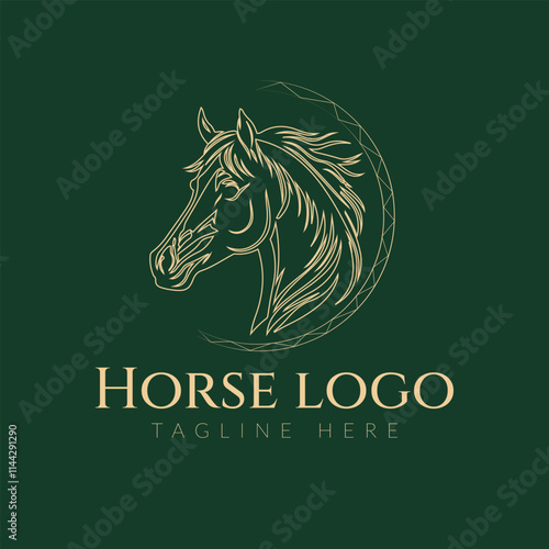 Elegant horse logo icons. Royal stallion symbol design. Equine stables sign. Equestrian brand emblems. Vector illustration.