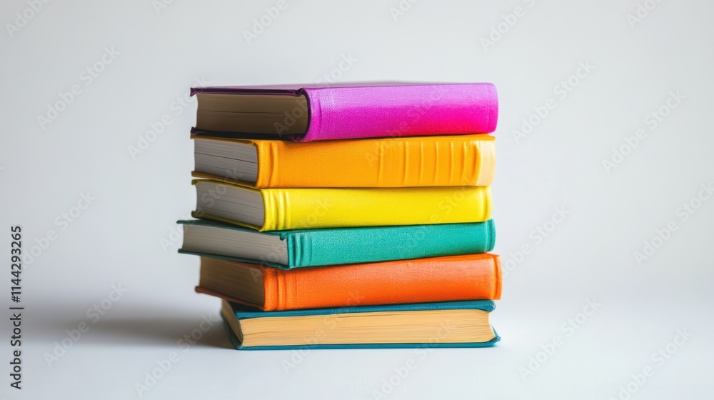 Stack of Colorful Books Isolated on White Background Stack of Colorful Books Isolated on White Background