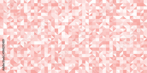 Abstract white and pink Triangular mosaic texture pattern background. 
