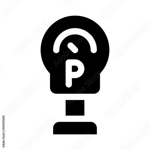 parking meter glyph icon