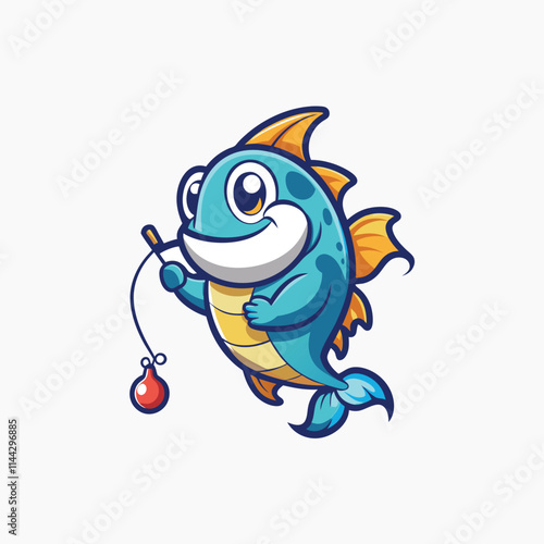 The Fishing Lure Graphic Design. Vector Hand Drawn Illustration Isolated On Transparent Background