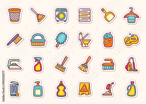 Bright Cleaning Icons for Modern Projects