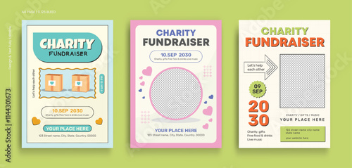 Volunteer community flyer template set 