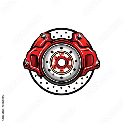 Close-up detailed shot of a heavy-duty vehicle brake caliper, showcasing its robust construction and intricate design.  Note the visible VI marking.