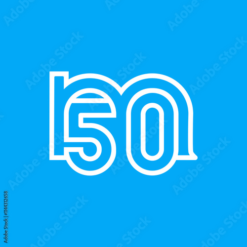 the logo consists of the letter m and number 50 combined. Outline and elegant.