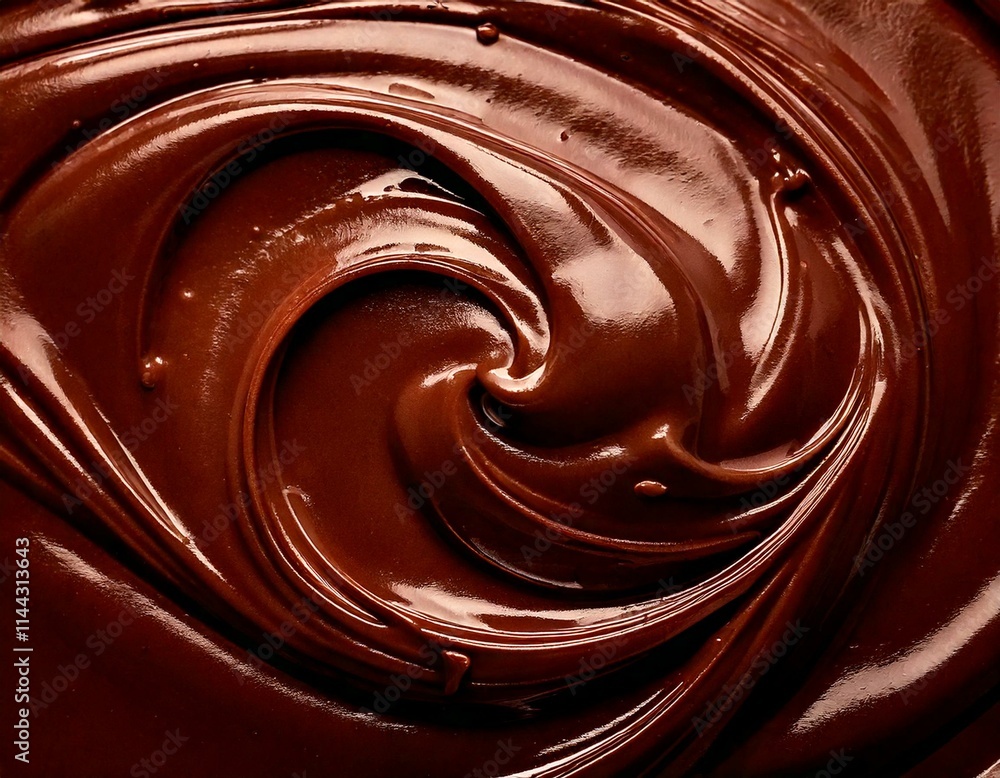 混ぜて溶かされているチョコレート 混ぜて溶かされているチョコレート
