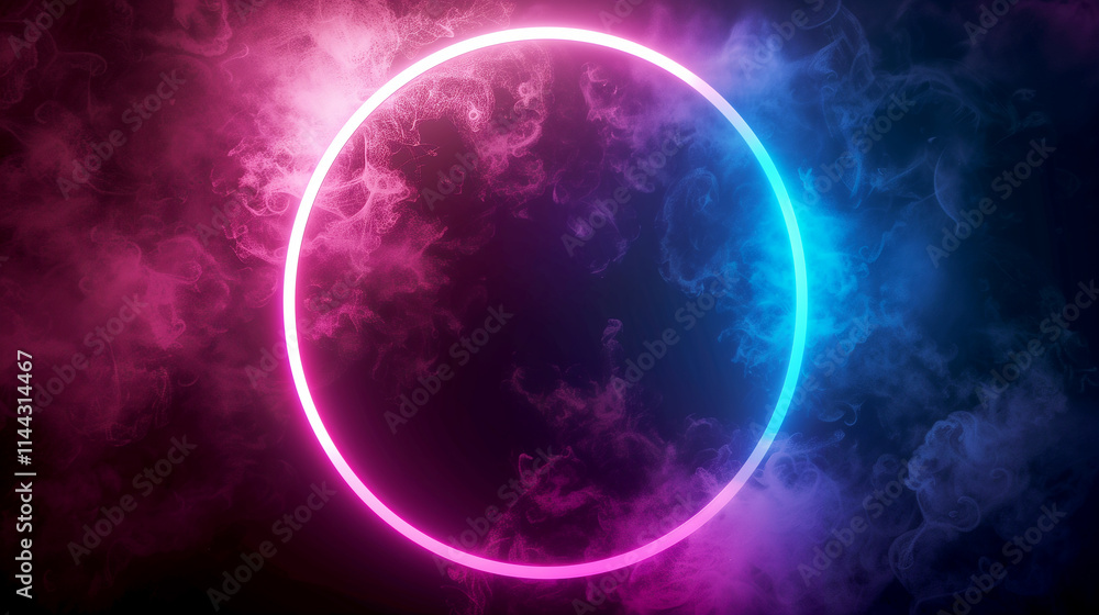 Neon Circular Shiny Frame Background for a Vibrant and Modern Design Neon Circular Shiny Frame Background for a Vibrant and Modern Design