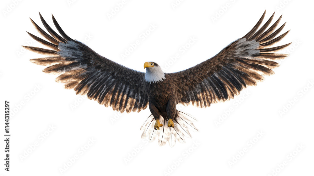 Fototapeta premium Majestic Eagle Soaring in the Sky: A Breathtaking Representation of Nature's Majesty Perfect for Wildlife Enthusiasts and Nature Lovers.