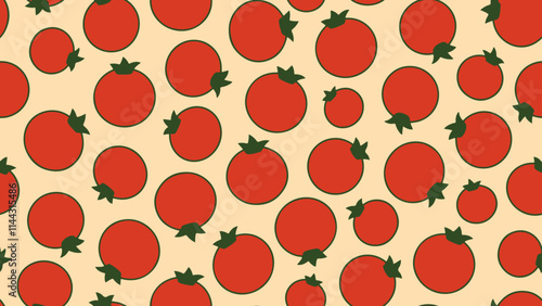 Seamless vector pattern with tomatoes. 