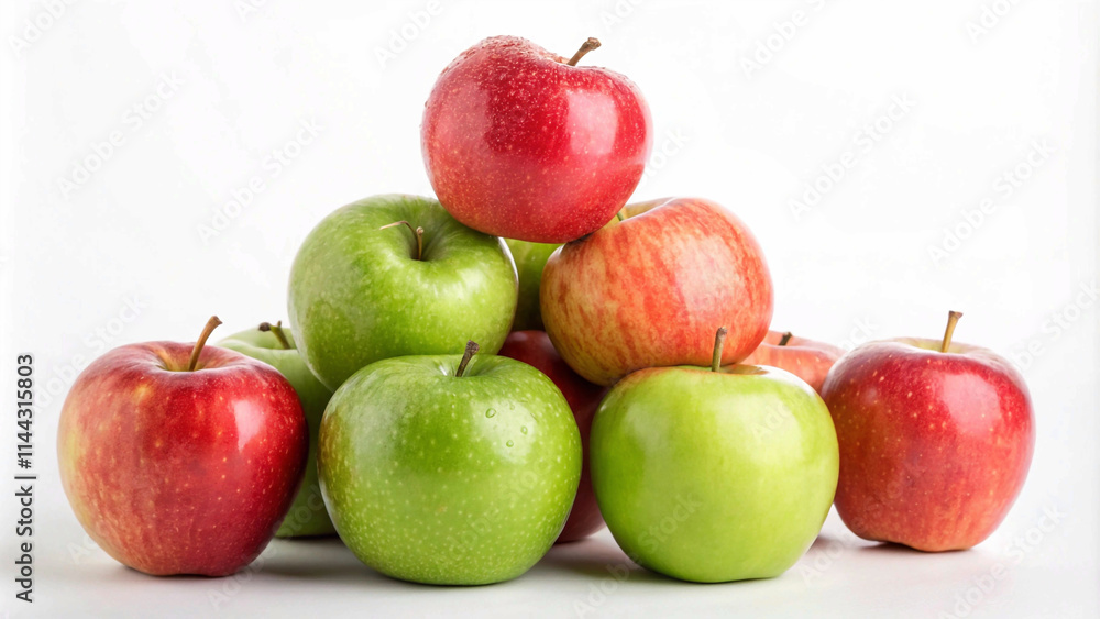 A visually appealing image of red and green apples, perfect for promoting healthy eating and nutrition A visually appealing image of red and green apples, perfect for promoting healthy eating and nutrition
