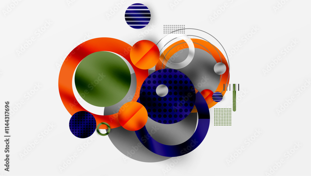 Fototapeta premium Abstract background - layered geometric shapes with smooth gradients and transparency