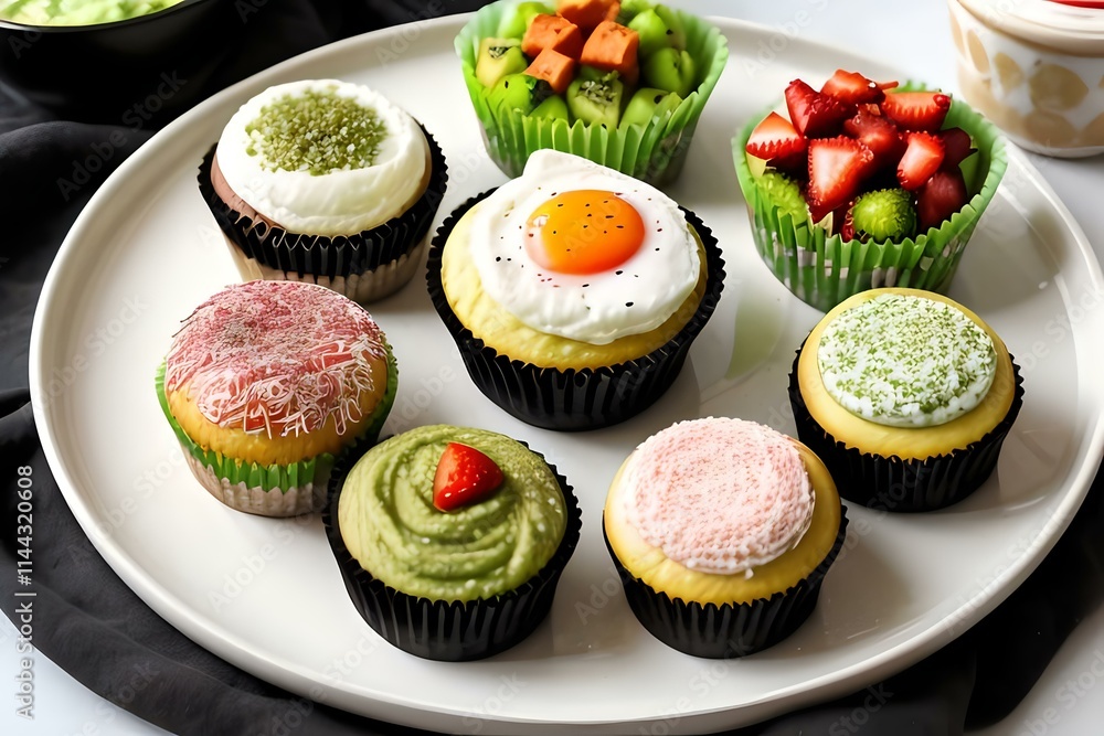 Cupcakes with Cream and Strawberries Cupcakes with Cream and Strawberries