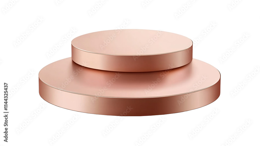 3D podium with round shapes on white and transparent background. 3D podium with round shapes on white and transparent background.