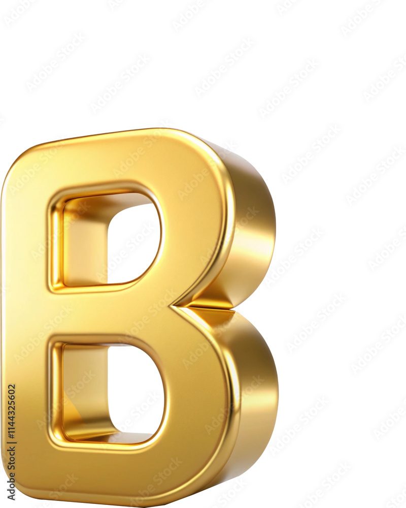 3D golden letter on transparent background 3D golden letter on transparent background
