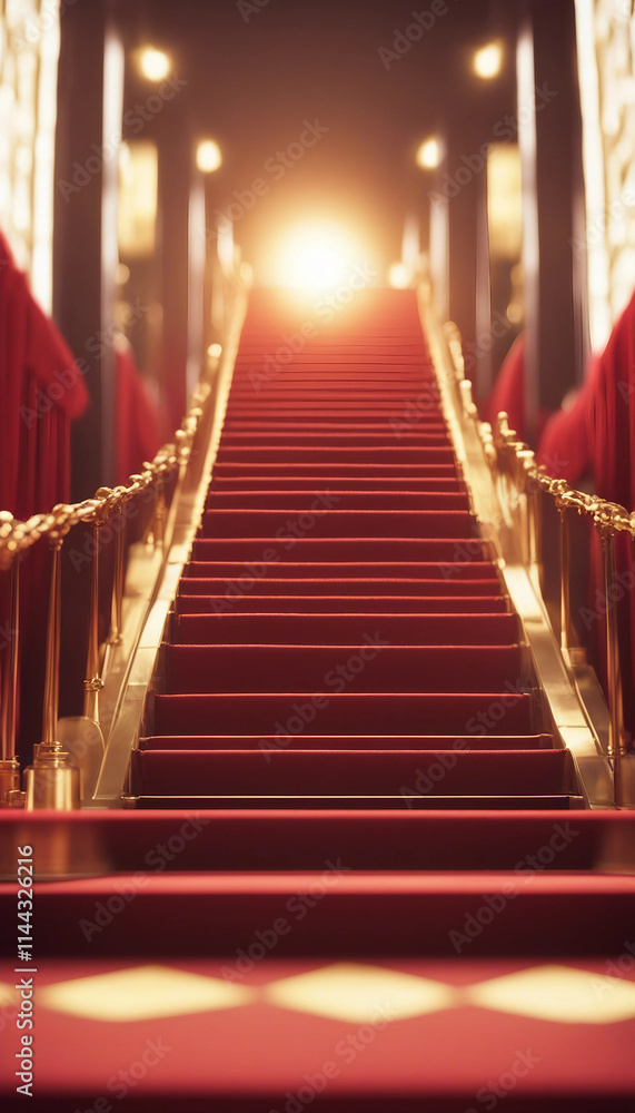 Red carpet and golden barrier Red carpet and golden barrier