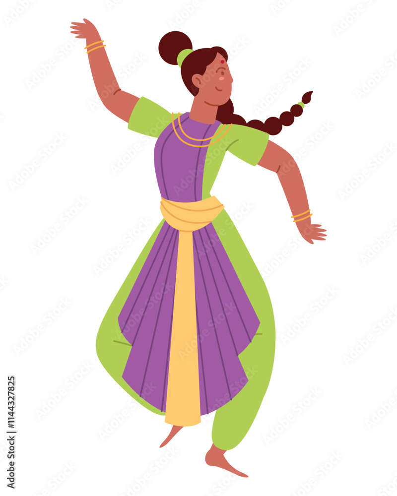 Fototapeta premium indian woman bharatanatyam folk dance