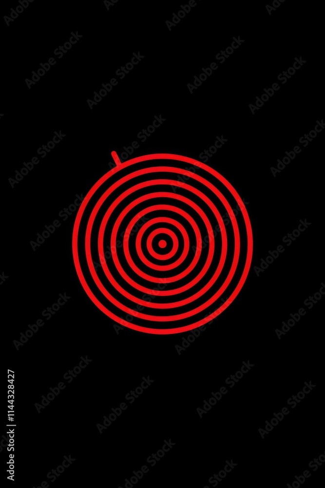 Red circle with black background. It is a circle Red circle with black background. It is a circle