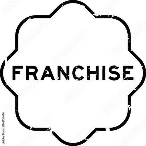 Grunge black franchise word rubber seal stamp on white background