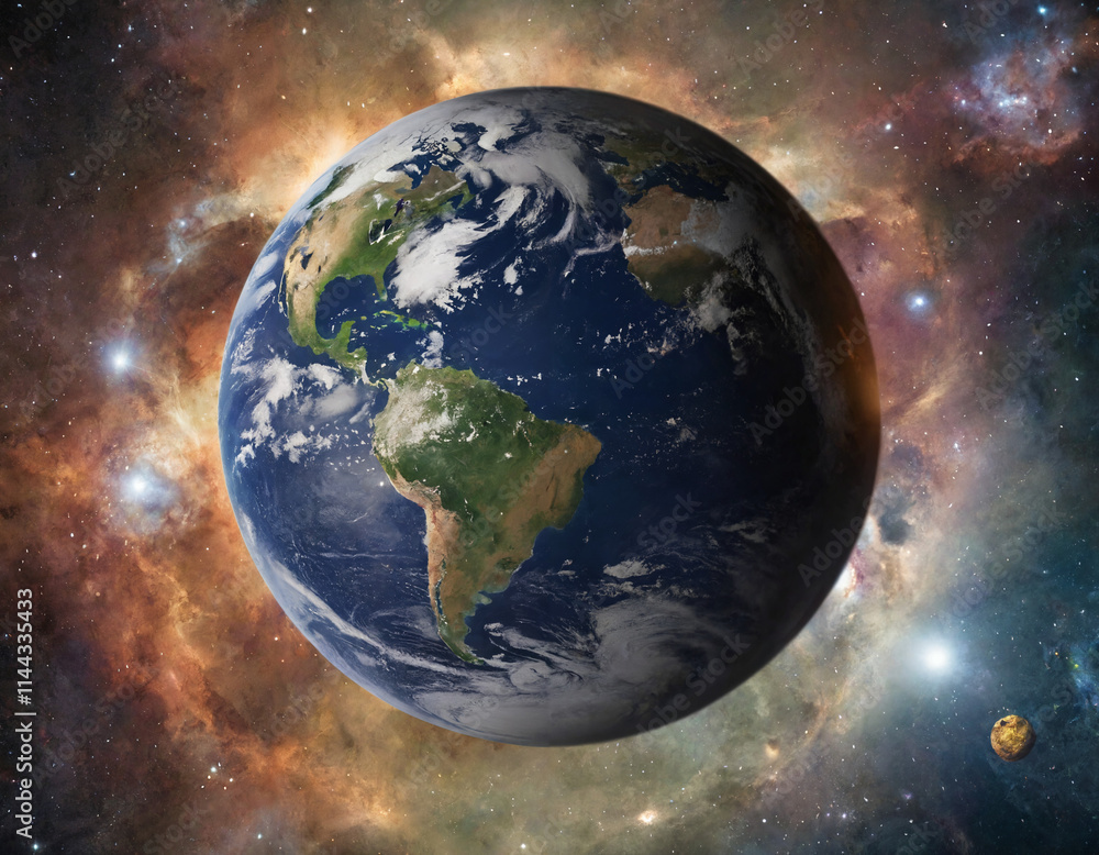 Obraz premium Earth in a beautiful solar system