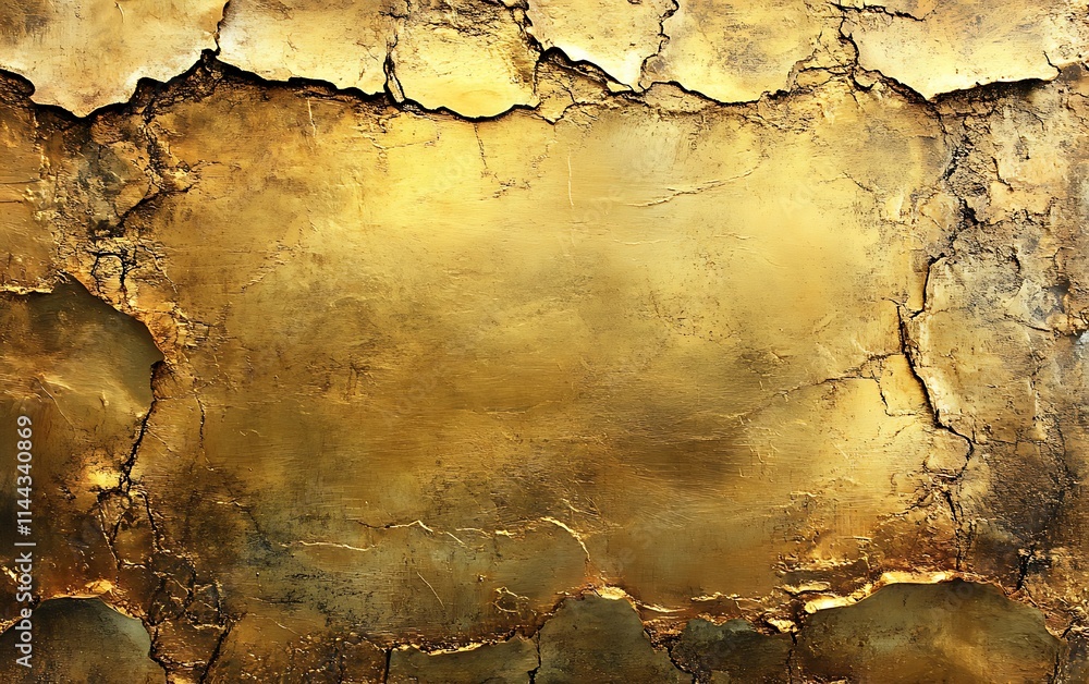 Cracked gold textured surface background. Cracked gold textured surface background.