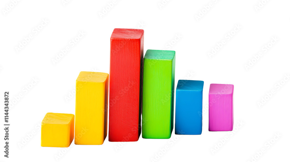 colorful bar graph isolated on white background colorful bar graph isolated on white background