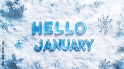 Hello January 3D Illustration