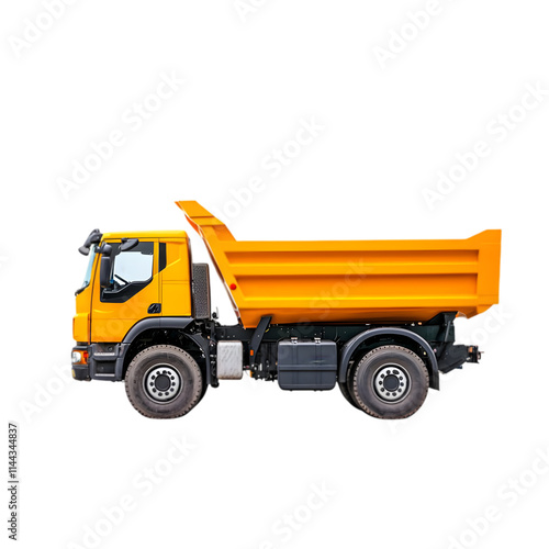 Heavy-Duty Orange Dump Truck for Construction Site Use