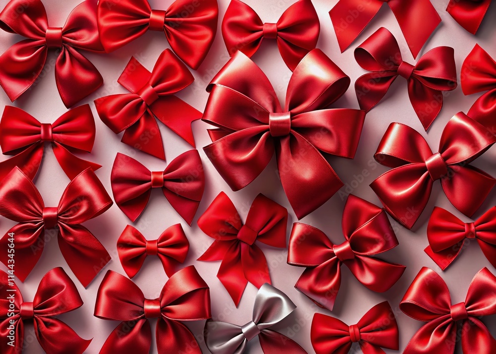 Festive Red Ribbon Bows: Christmas Decoration Images for Holiday Cards & Websites Festive Red Ribbon Bows: Christmas Decoration Images for Holiday Cards & Websites