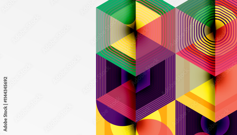 Obraz premium Hexagons, diamonds pattern. Geometric repeating hexagon background