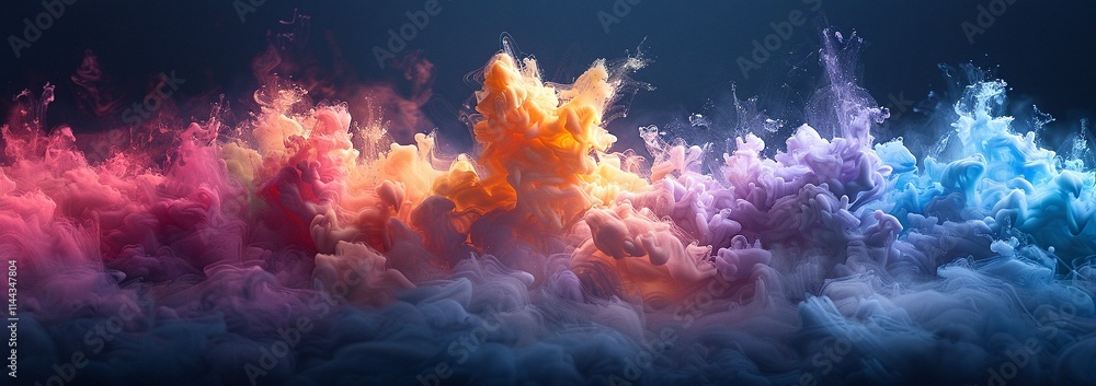 Vibrant explosion of color! Swirling hues of pink, orange, purple, and blue create a dramatic, dreamy abstract image. Vibrant explosion of color! Swirling hues of pink, orange, purple, and blue create a dramatic, dreamy abstract image.