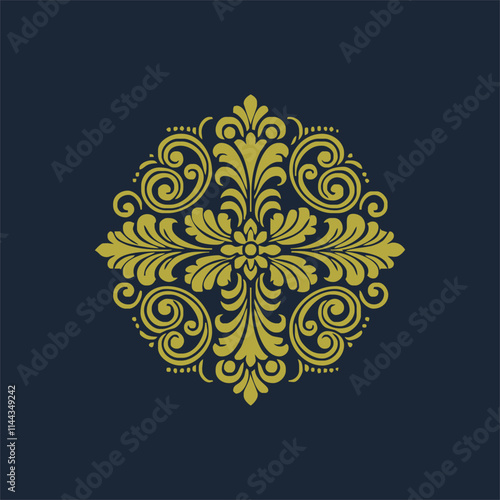 golden decorative elements. Vintage decor floral collection. photo